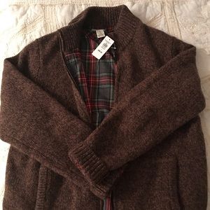 LL Bean Classic Raggwool Full Zip Sweater